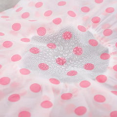 5pcs Polka Dot Shower Caps Adjustable Printed Bonnet Waterproof Bath Caps