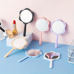 Small Floral Hand Mirror for Makeup & Skincare