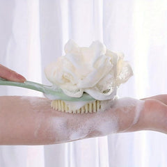 3pcs Shower Body Brush With Bristles And Loofah 2 In 1 Bath Sponge
