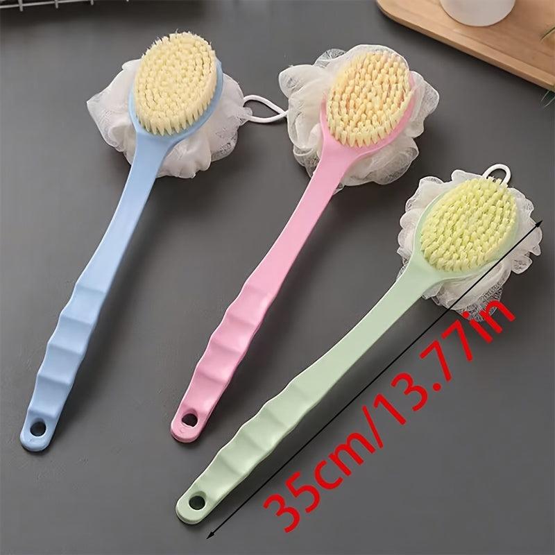 3pcs Shower Body Brush With Bristles And Loofah 2 In 1 Bath Sponge