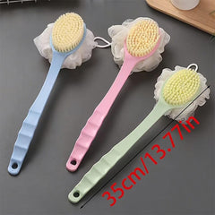 3pcs Shower Body Brush With Bristles And Loofah 2 In 1 Bath Sponge
