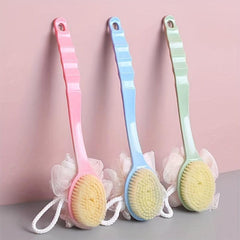 3pcs Shower Body Brush With Bristles And Loofah 2 In 1 Bath Sponge