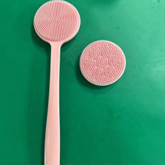 2pcs Silicone Back Scrubber For Shower + 2 Replacement Brush Heads
