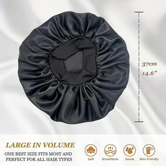 2pcs Satin Silky Hair Bonnet for Sleeping Elastic Wide Band Bonnets for Women