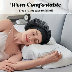 2pcs Satin Silky Hair Bonnet for Sleeping Elastic Wide Band Bonnets for Women