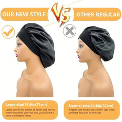 2pcs Satin Silky Hair Bonnet for Sleeping Elastic Wide Band Bonnets for Women