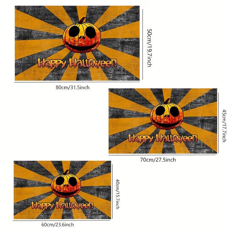 Halloween Pumpkin Bath Mat Absorbent Bathroom Mats Rugs No Slip