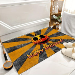 Halloween Pumpkin Bath Mat Absorbent Bathroom Mats Rugs No Slip