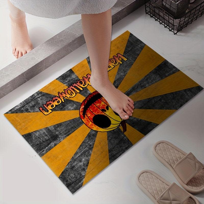 Halloween Pumpkin Bath Mat Absorbent Bathroom Mats Rugs No Slip