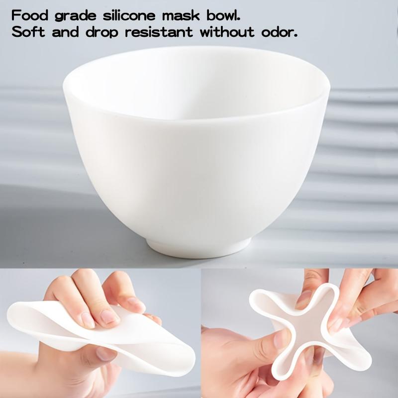 Silicone Face Mask Mixing Bowl Set for Home Salon