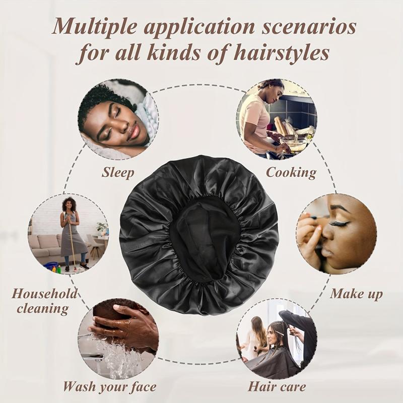 Satin Solid Night Sleep Cap for Women
