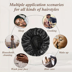 Satin Solid Night Sleep Cap for Women