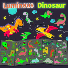 Glow in the Dark Dinosaur Temporary Tattoos, 90 Styles, Waterproof, 12 Sheets