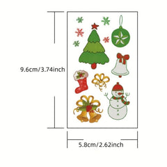 30 Pcs Christmas Tattoo Stickers Cartoon English Letter Waterproof Body Art