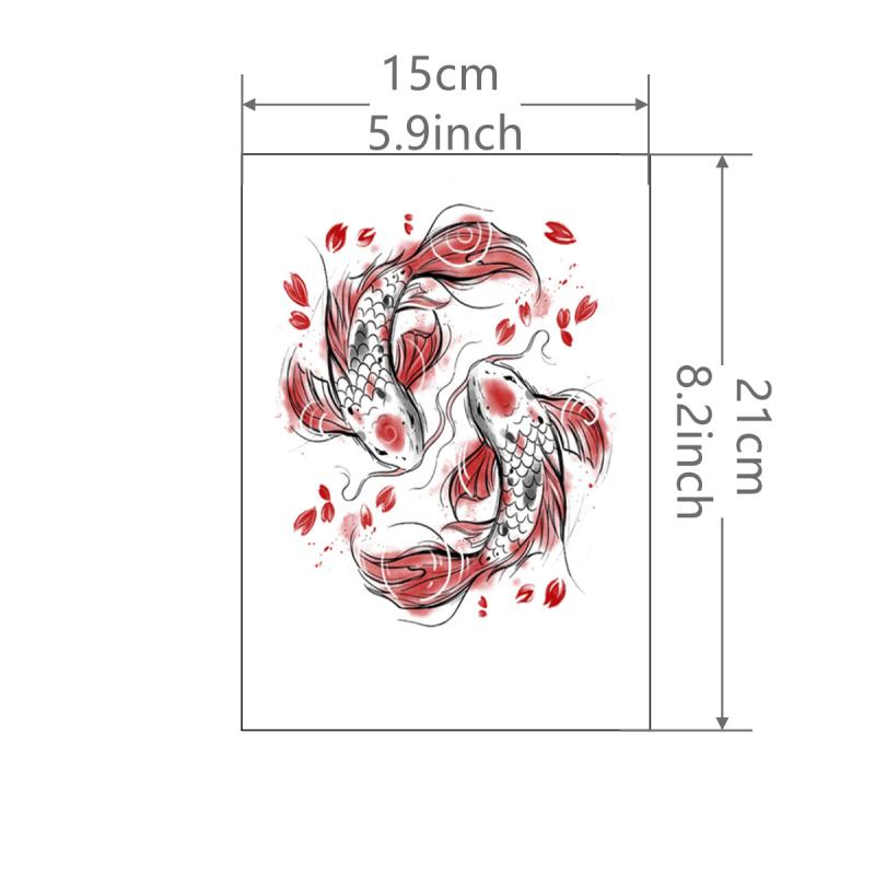 Koi Carp Tattoo Sticker Waterproof Long Lasting Temporary Tattoo