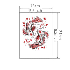 Koi Carp Tattoo Sticker Waterproof Long Lasting Temporary Tattoo