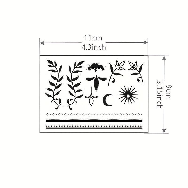 Herbal Finger Tattoo Sticker, Waterproof, Temporary