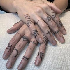 Herbal Finger Tattoo Sticker, Waterproof, Temporary