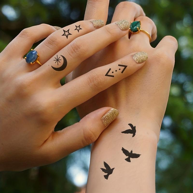 Waterproof Star Moon Flying Bird Geometric Tattoo Sticker