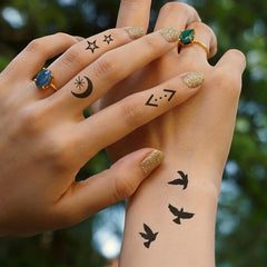 Waterproof Star Moon Flying Bird Geometric Tattoo Sticker