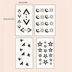 Waterproof Star Moon Flying Bird Geometric Tattoo Sticker