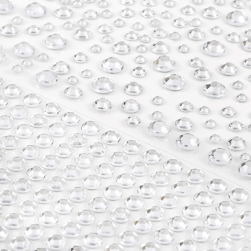 6 Pcs Face Gems Self Adhesive Rhinestones Makeup Jewelry