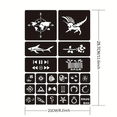 3 Sheets A4 Hollow Tattoo Stencil Juice Tattoo Dye Paste Semi permanent