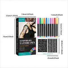 Temporary Tattoo Pen Set Face Body DIY Makeup Halloween