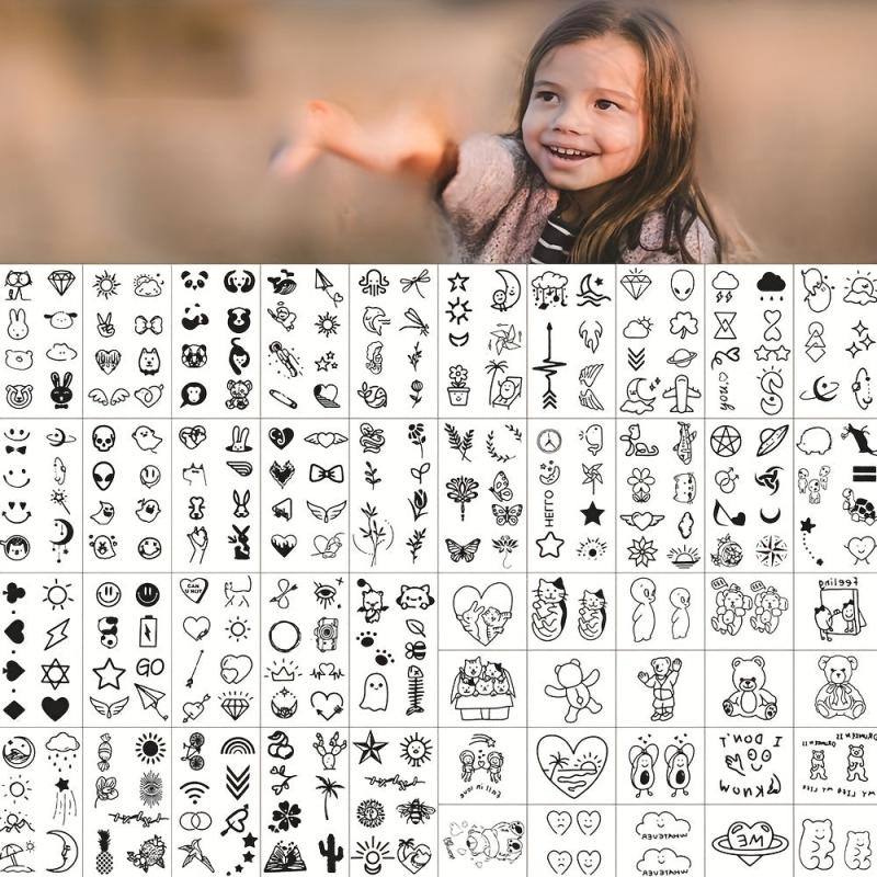 240 Patterns Cute Waterproof Tattoo Stickers for Girls