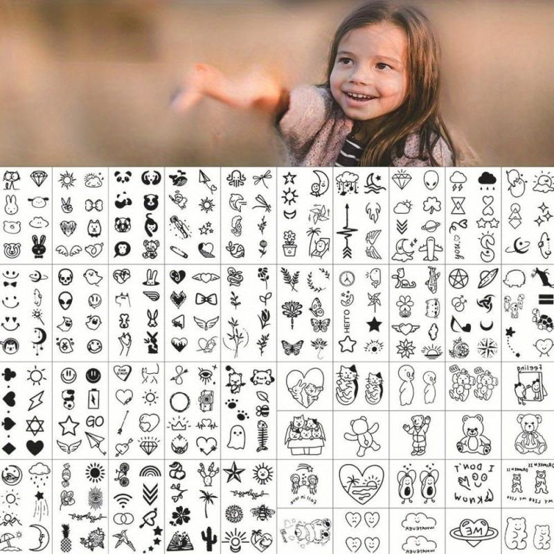 240 Patterns Cute Waterproof Tattoo Stickers for Girls
