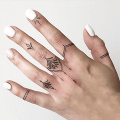 Waterproof Lace Tattoo Sticker for Fingers Long Lasting Temporary Tattoo