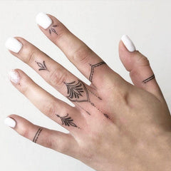 Waterproof Lace Tattoo Sticker for Fingers Long Lasting Temporary Tattoo