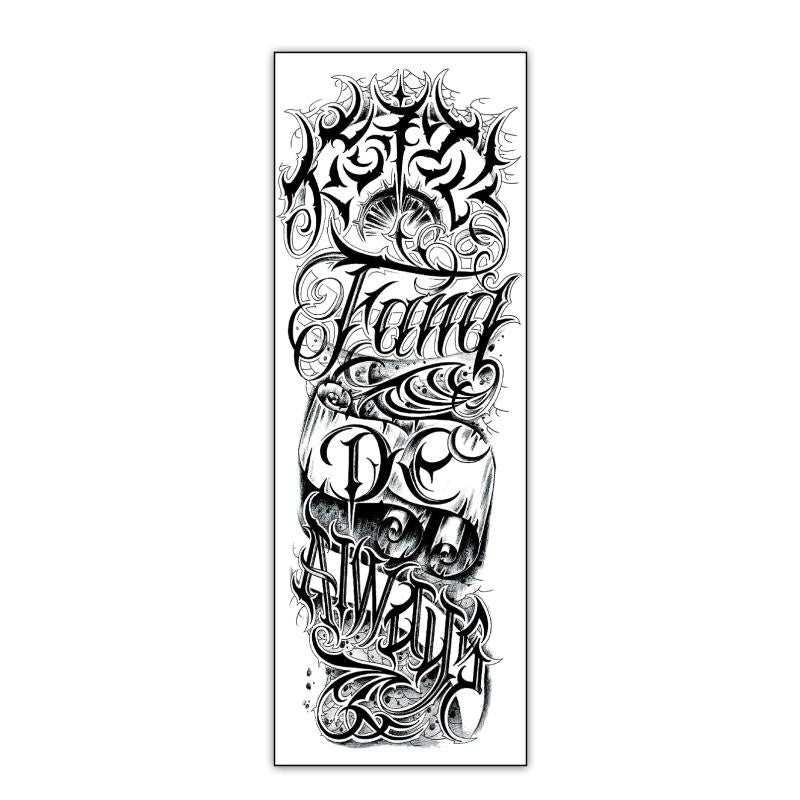 Lion Idol Clock Flowers Temporary Tattoo Realistic Stickers