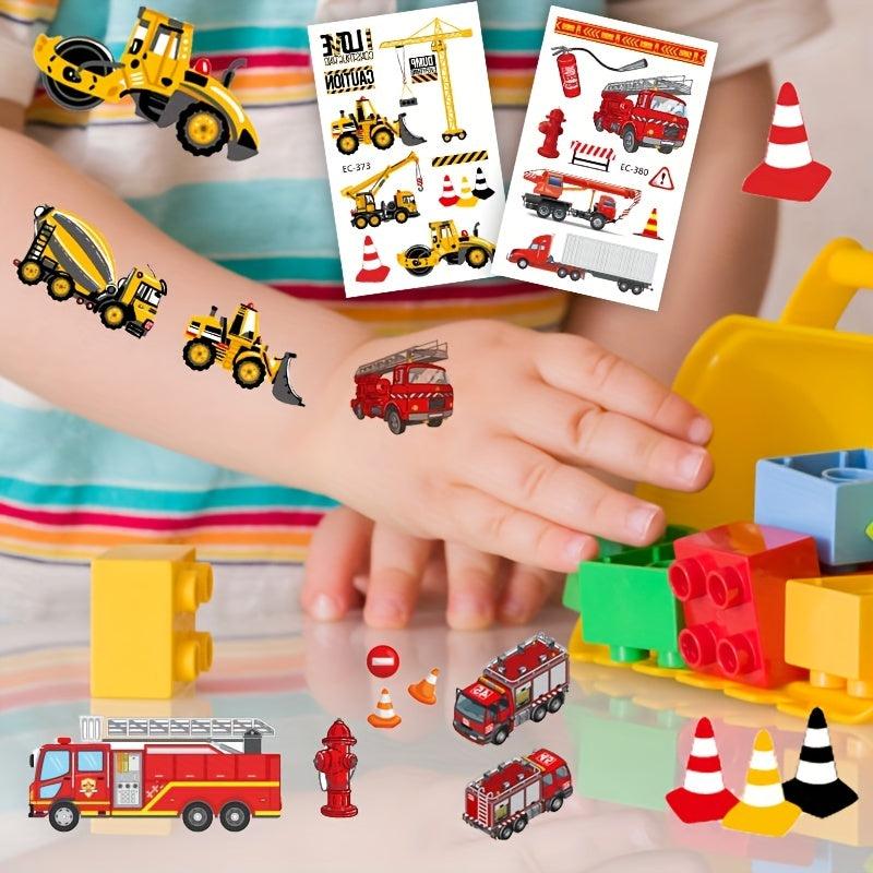 Boys Cars & Trucks Temporary Tattoos - 12 Sheets
