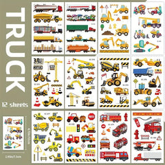 Boys Cars & Trucks Temporary Tattoos - 12 Sheets