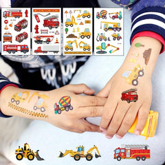 Boys Cars & Trucks Temporary Tattoos - 12 Sheets