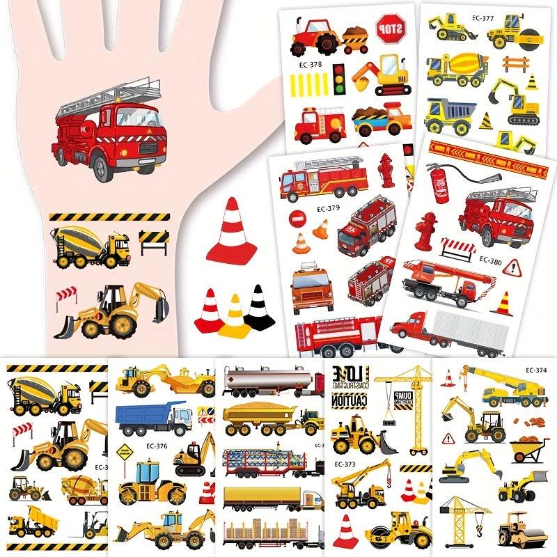 Boys Cars & Trucks Temporary Tattoos - 12 Sheets