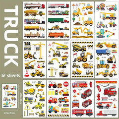 Boys Cars & Trucks Temporary Tattoos - 12 Sheets