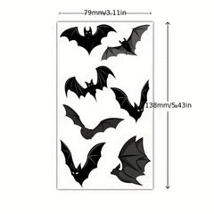 Halloween Spider Bat Tattoo Sticker Paper