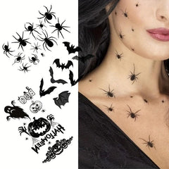 Halloween Spider Bat Tattoo Sticker Paper