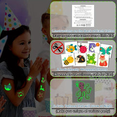 50 PCS Luminous Animals Temporary Tattoos Glow Party Favors For Boys And Girls