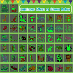 50 PCS Luminous Animals Temporary Tattoos Glow Party Favors For Boys And Girls