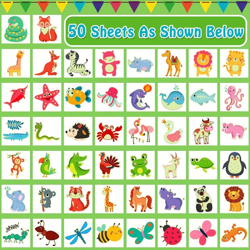 50 PCS Luminous Animals Temporary Tattoos Glow Party Favors For Boys And Girls