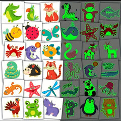 50 PCS Luminous Animals Temporary Tattoos Glow Party Favors For Boys And Girls