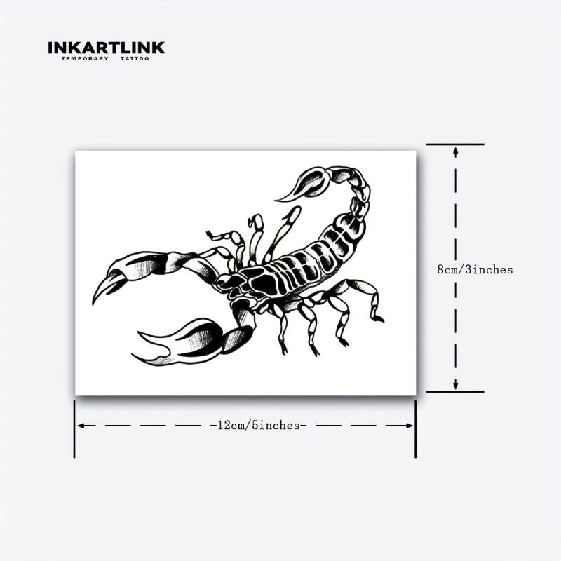 Scorpion Temporary Tattoo Stickers Herbal Juice Tattoo 1-2 Weeks Waterproof