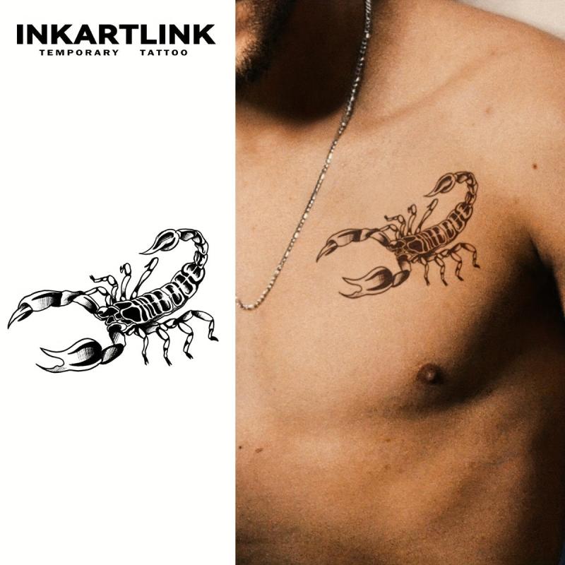 Scorpion Temporary Tattoo Stickers Herbal Juice Tattoo 1-2 Weeks Waterproof