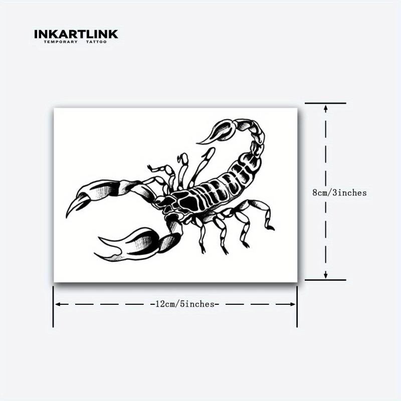 Scorpion Temporary Tattoo Stickers Herbal Juice Tattoo 1-2 Weeks Waterproof