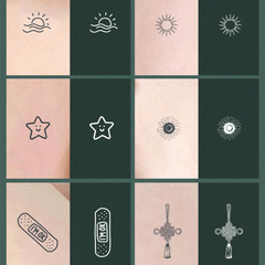 Bear Star and Smiley Face Temporary Tattoo Stickers