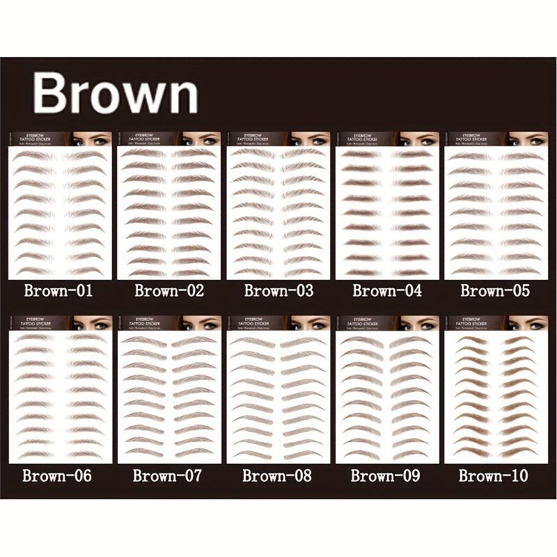 Long Lasting 6D Hair Like Eyebrow Tattoo Stickers Waterproof Brown Makeup