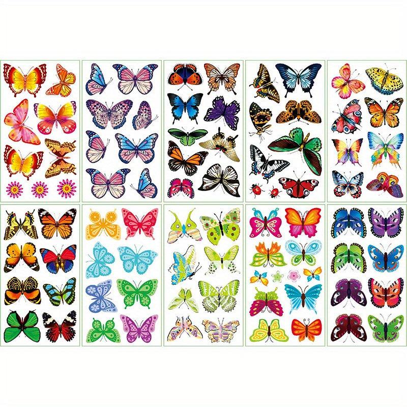 10 Pcs Unicorn Themed Party Cartoon Animal Tattoo Sticker